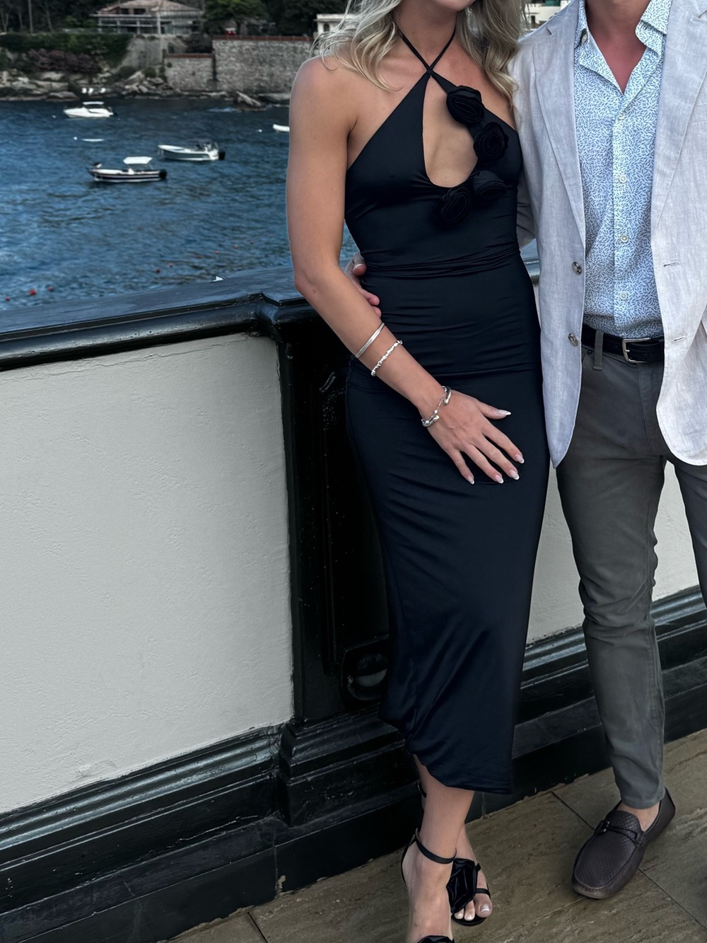 Bardot Midi Halter Dress